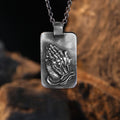 Collar de Fe con Medalla de Plata de Manos Orando Estilo Retro