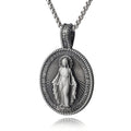Collar con Dije de Medallón de la Virgen María Milagrosa