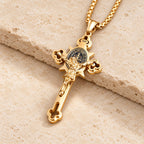 St. Benedict Symbol Crucifix Necklace