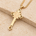 St. Benedict Symbol Crucifix Necklace