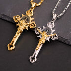 Collar Crucifijo con Símbolo de San Benito