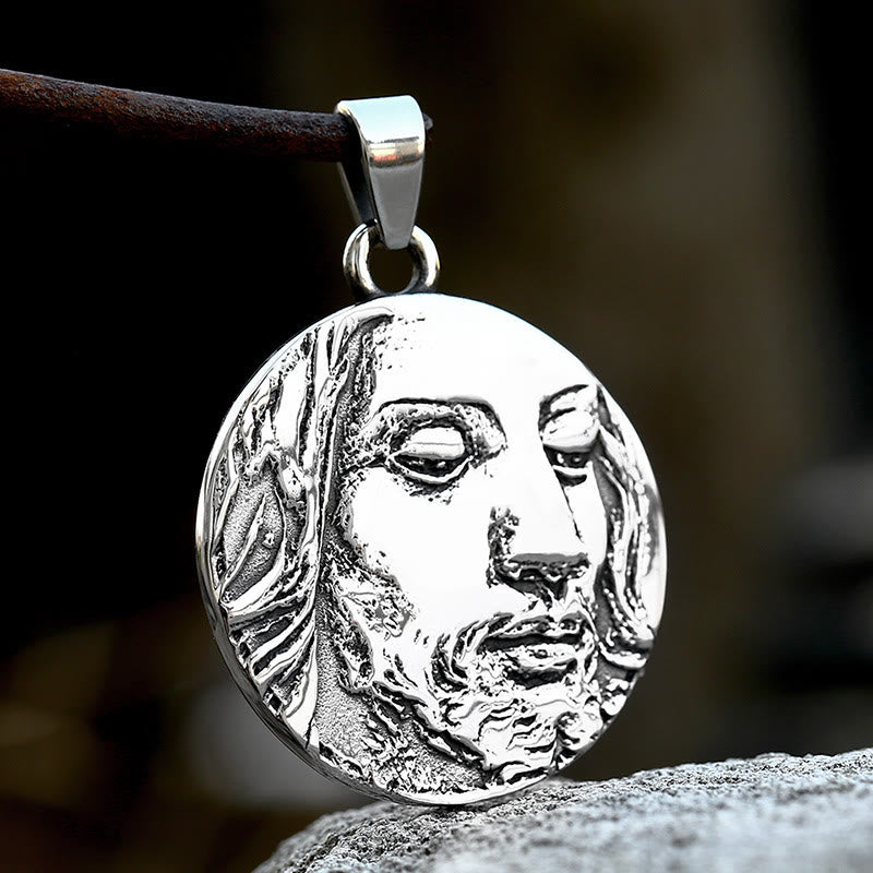 Collar con Dije de Jesús "Dios te Bendiga" Estilo Clásico