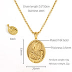 Collar con 11 Dijes de Bendición de Íconos Clásicos Estilo Retro