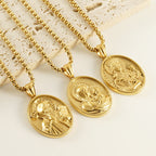 Collar con 11 Dijes de Bendición de Íconos Clásicos Estilo Retro