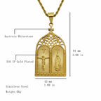 Collar Puerta de Iglesia con Jesús y la Virgen Estilo Clásico