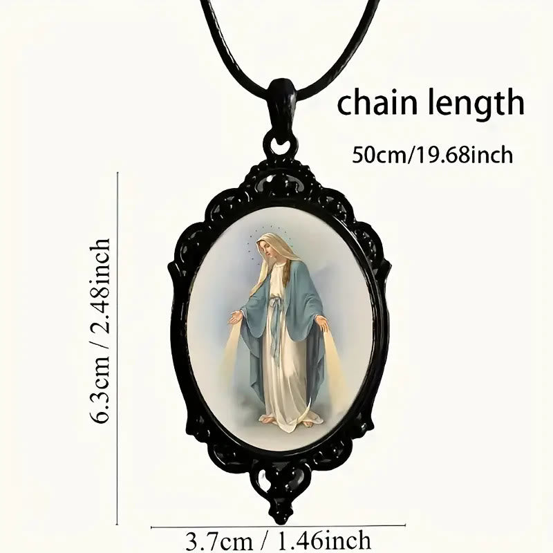 Collar de la Virgen de la Gracia con Borde Vintage Estilo Gótico