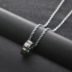 Anillo y Collar de Cadena con Versículo Bíblico Estilo Combinado