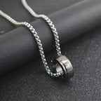 Anillo y Collar de Cadena con Versículo Bíblico Estilo Combinado
