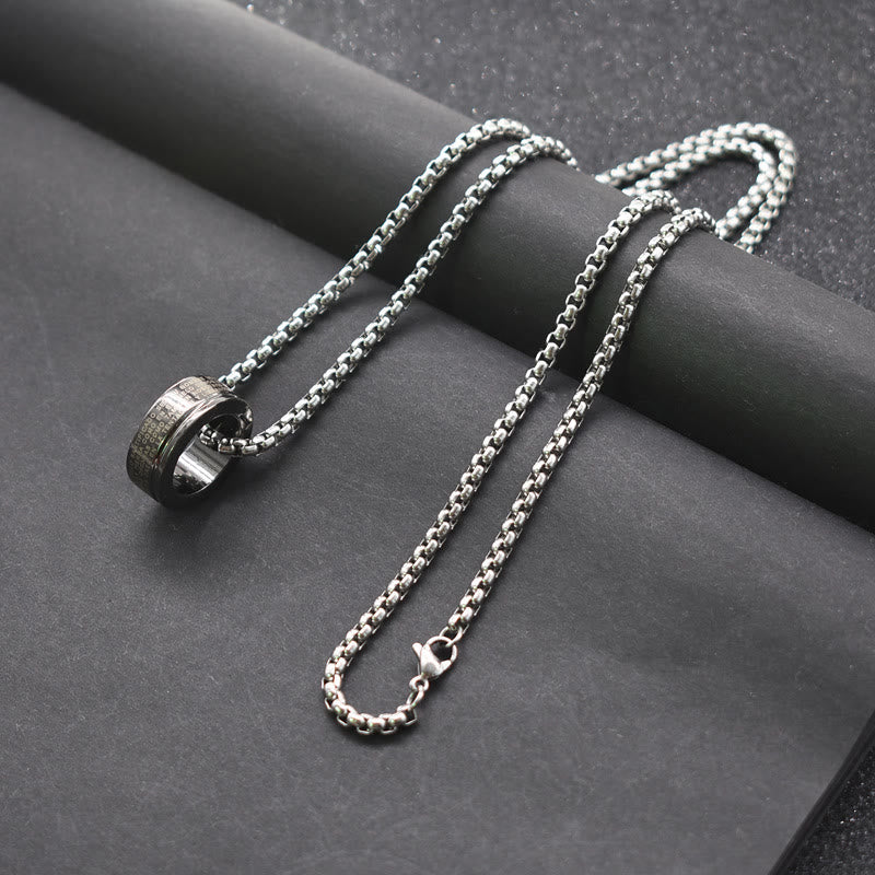 Anillo y Collar de Cadena con Versículo Bíblico Estilo Combinado