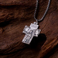 Collar de Aleación con Dije de Cruz Guardiana Jesús, María y José Estilo Clásico