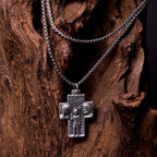 Collar de Aleación con Dije de Cruz Guardiana Jesús, María y José Estilo Clásico