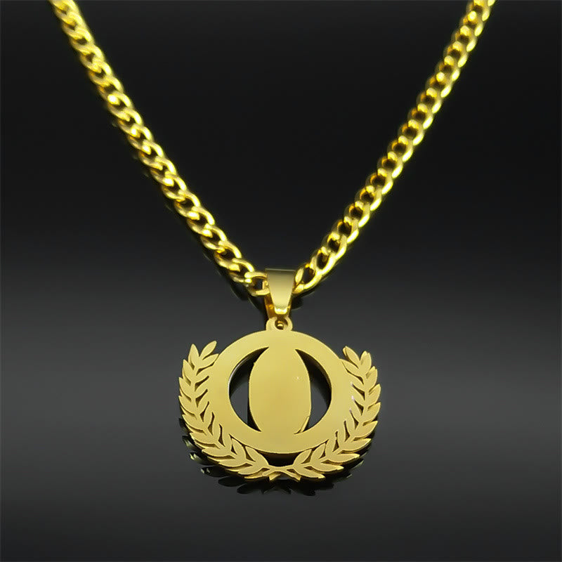 Collar con Dije de Rama de Olivo y Virgen de Guadalupe con Circonias Estilo Clásico
