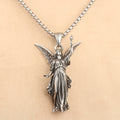 Collar de Titanio con Dije del Ángel de la Guarda "Protección Celestial" Estilo Clásico