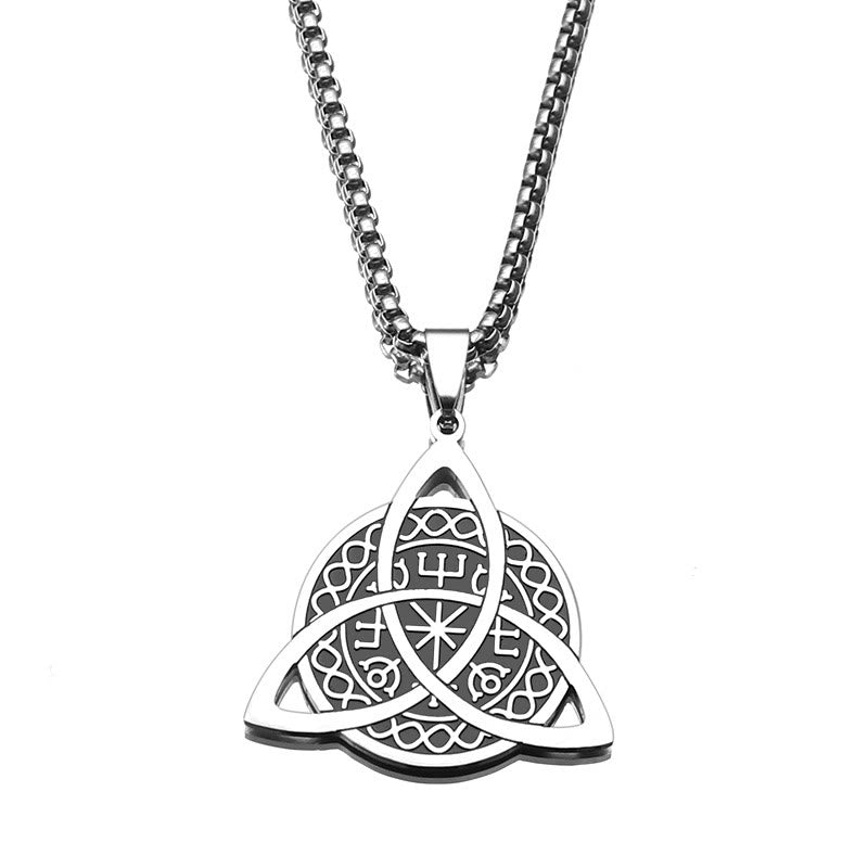Collar de Acero Inoxidable con Dije Triquetra Estilo Minimalista