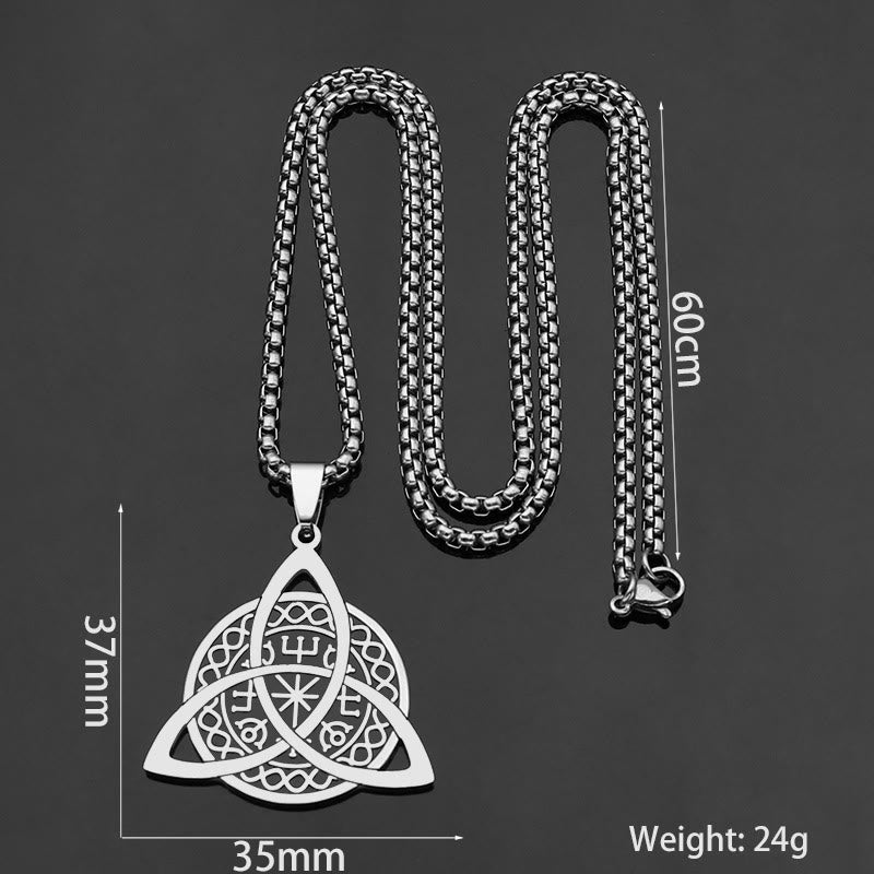 Collar de Acero Inoxidable con Dije Triquetra Estilo Minimalista