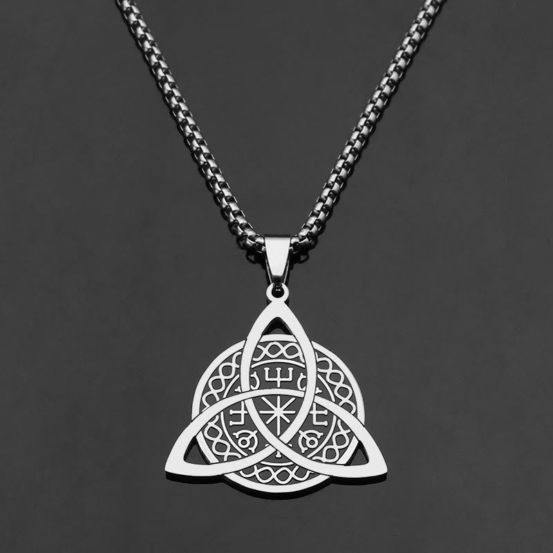 Collar de Acero Inoxidable con Dije Triquetra Estilo Minimalista