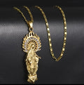 Collar con Dije de la Asunción de la Virgen y la Virgen de Guadalupe Estilo Lujo