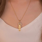 Collar con Dije de la Asunción de la Virgen y la Virgen de Guadalupe Estilo Lujo