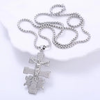 Collar con Dije Crucifijo Retro con Ángeles Estilo Clásico