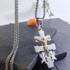 Collar con Dije Crucifijo Retro con Ángeles Estilo Clásico