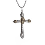Collar con Dije Crucifijo Retro con Virgen de Guadalupe Estilo Clásico