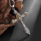 Collar con Dije Crucifijo Retro con Virgen de Guadalupe Estilo Clásico