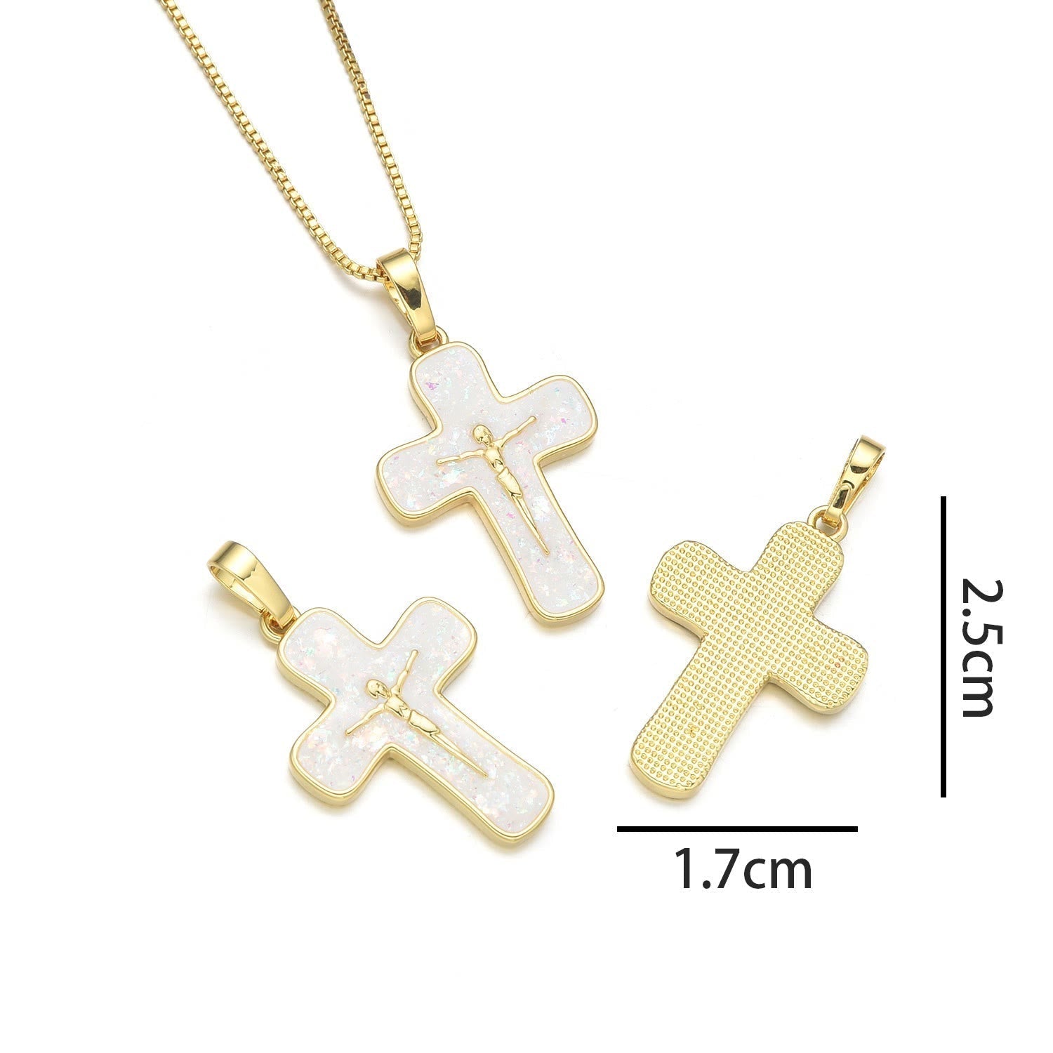 Collar con Dije de la Crucifixión en Cobre Estilo Minimalista