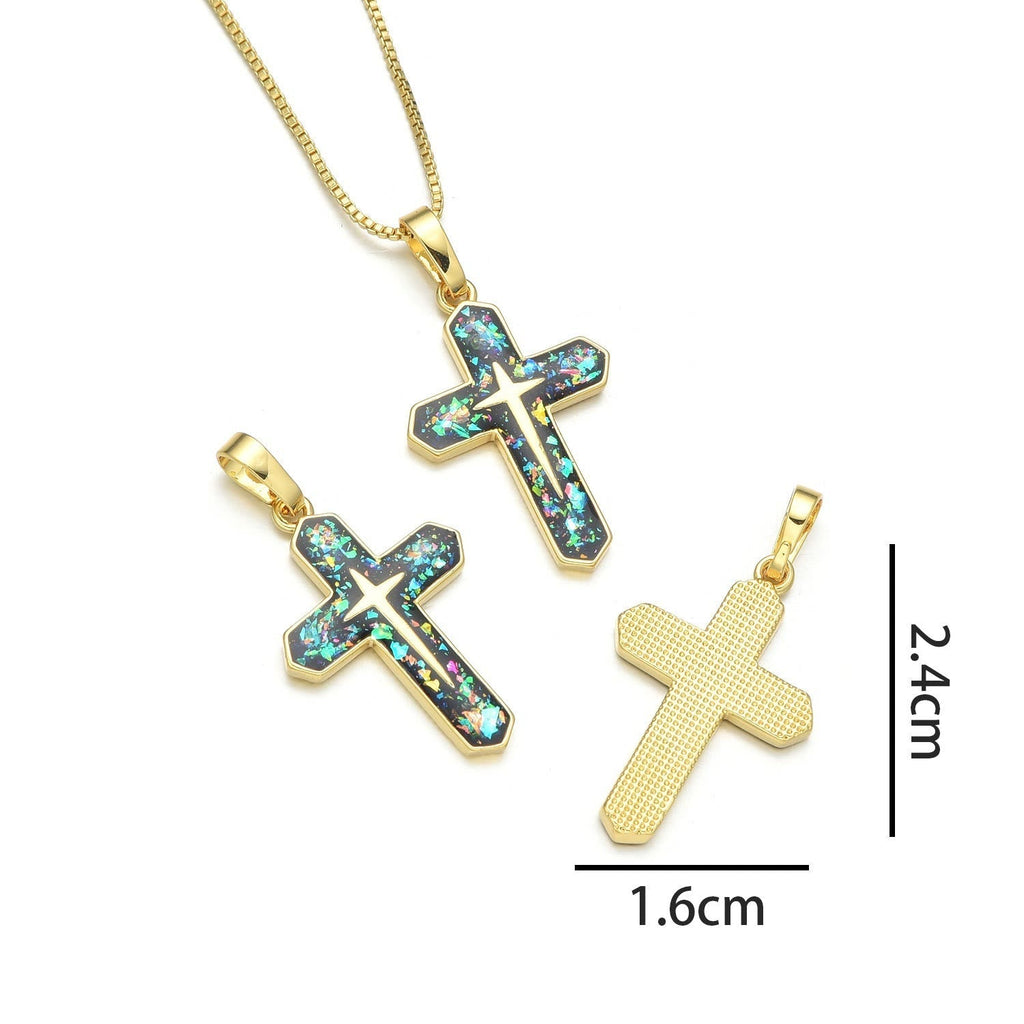 Collar con Dije de la Crucifixión en Cobre Estilo Minimalista