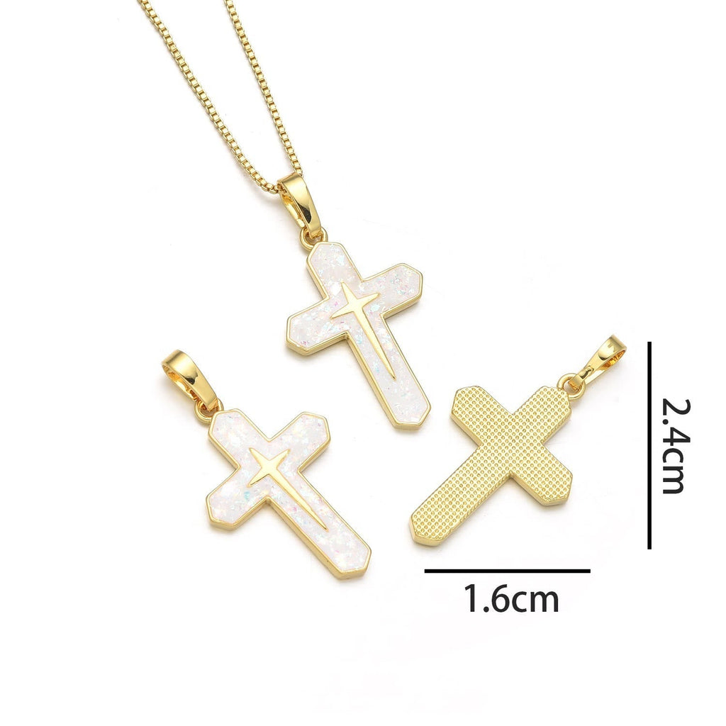 Collar con Dije de la Crucifixión en Cobre Estilo Minimalista