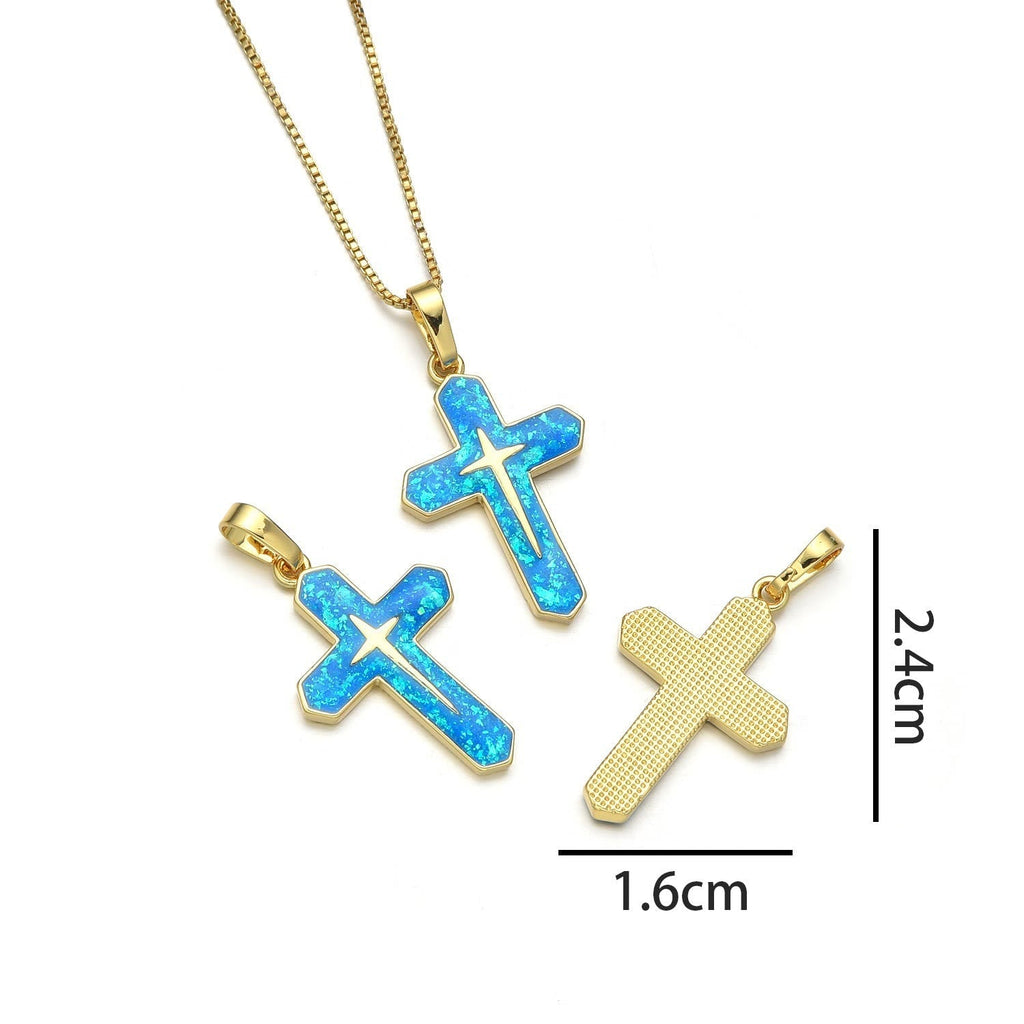 Collar con Dije de la Crucifixión en Cobre Estilo Minimalista