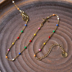 Collar de Cadena Clavicular Colorido con Cruz y 5 Opciones de Medalla Estilo Elegante