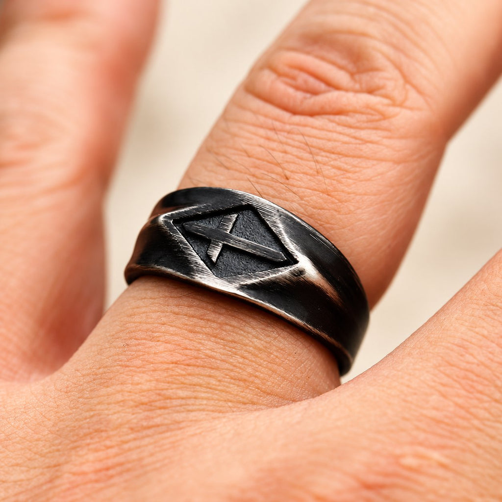 Retro Style Vintage Cross Titanium Steel Ring