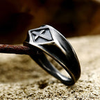 Anillo de Cruz Vintage en Acero de Titanio Estilo Retro
