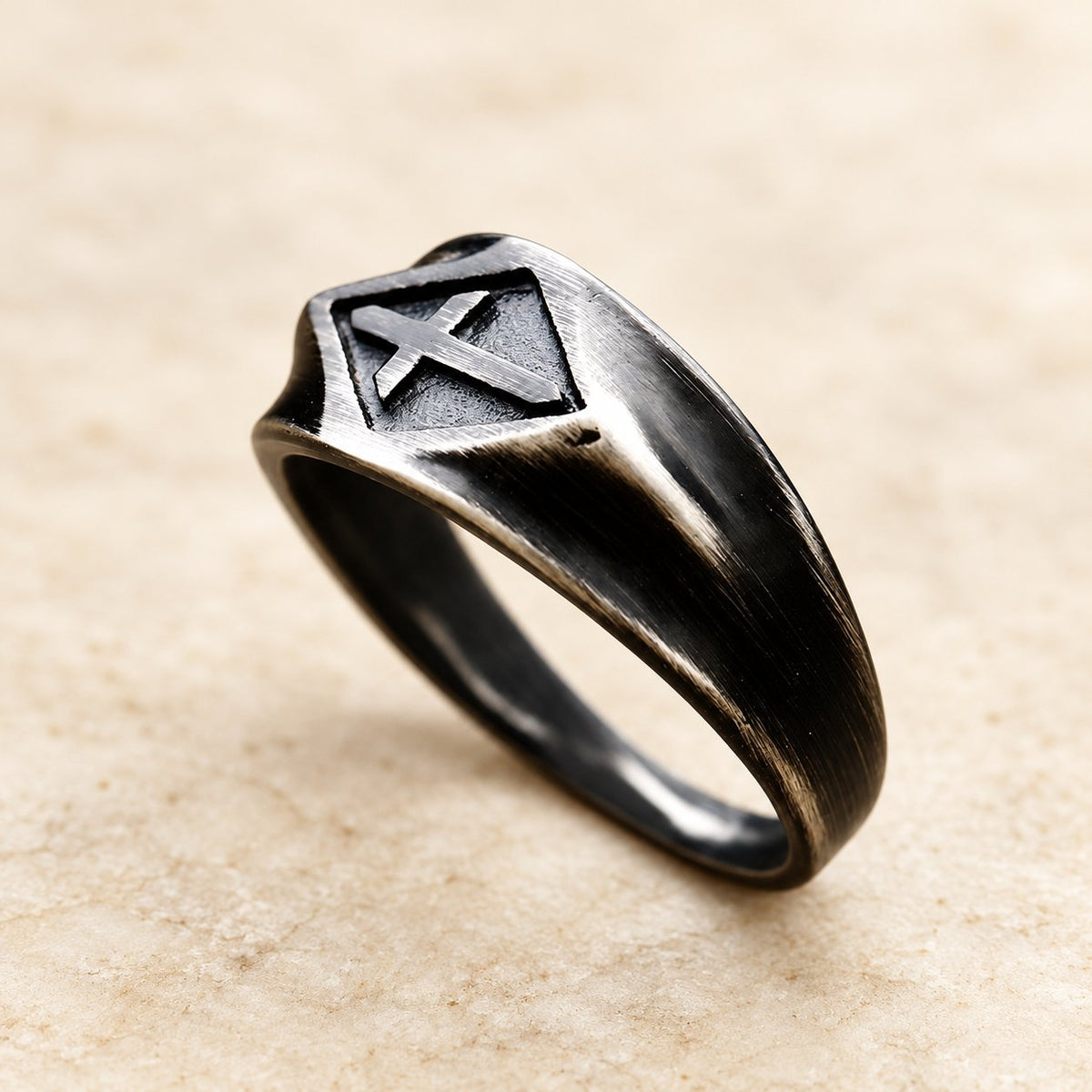 Retro Style Vintage Cross Titanium Steel Ring