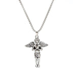 Collar de Aleación con Dije de Alas de Ángel Cortas Estilo Retro Hip-Hop
