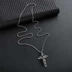 Collar de Aleación con Dije de Alas de Ángel Cortas Estilo Retro Hip-Hop