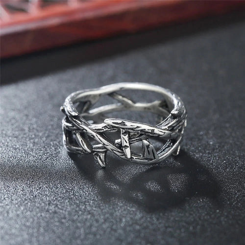 Anillo de Acero de Titanio Corona de Espinas de Jesús Estilo Retro
