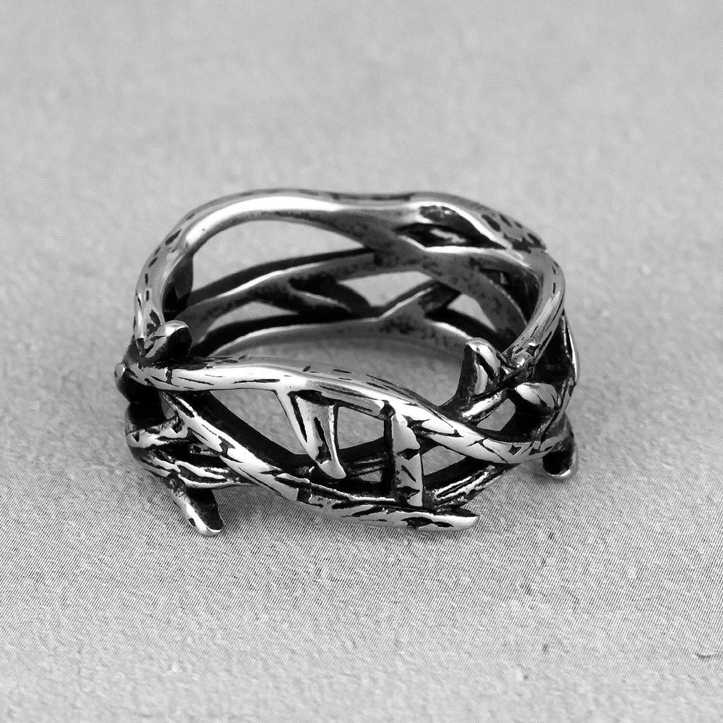 Anillo de Acero de Titanio Corona de Espinas de Jesús Estilo Retro