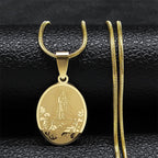 Collar de Bendición Artesanal con Dije de la Virgen de Fátima Estilo Clásico