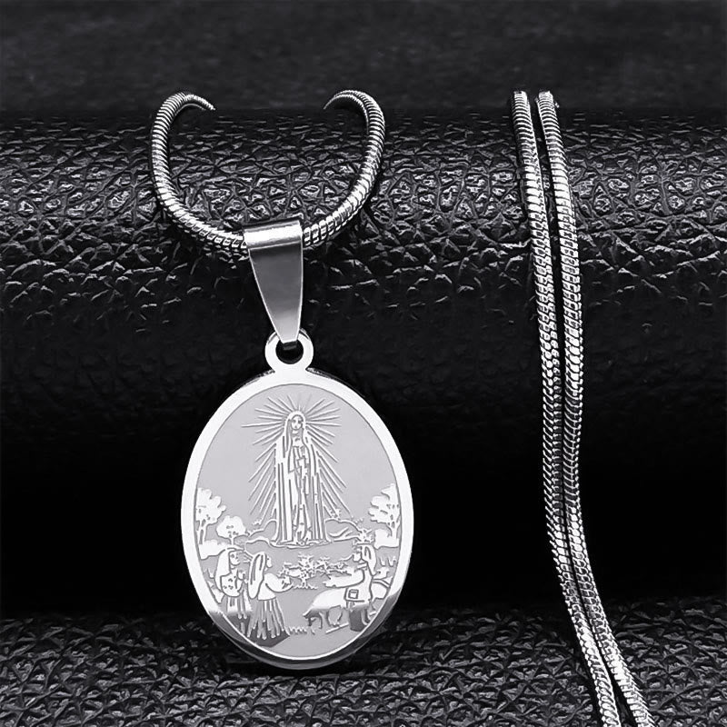 Collar de Bendición Artesanal con Dije de la Virgen de Fátima Estilo Clásico