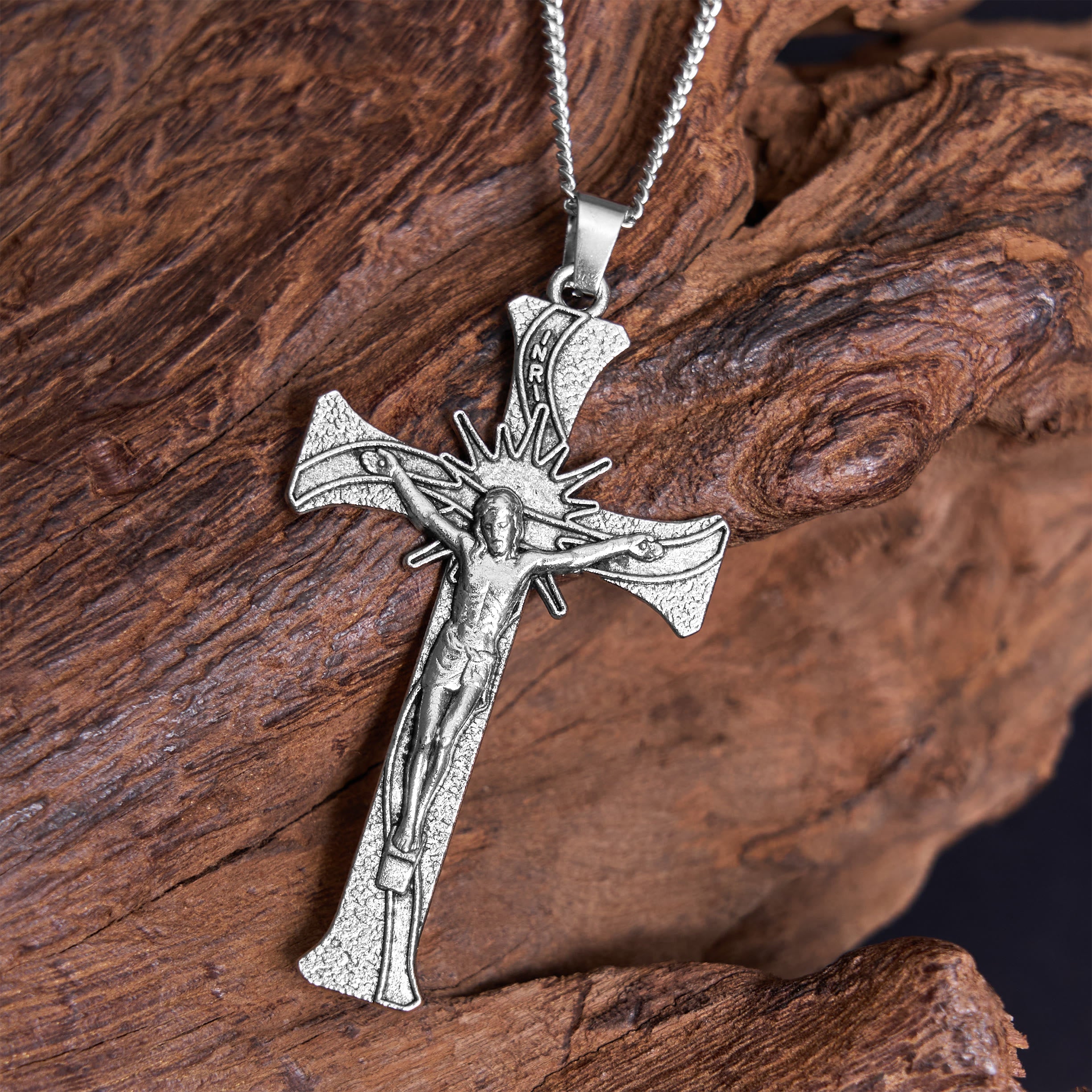 Collar de Aleación con Dije Crucifijo Cruz de Jesús Estilo Retro Clásico