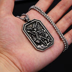 Collar de Acero Inoxidable con Dije de Protección de San Miguel Arcángel Estilo Clásico