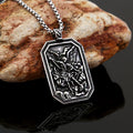 Collar de Acero Inoxidable con Dije de Protección de San Miguel Arcángel Estilo Clásico