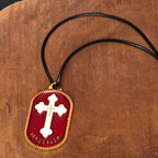 Collar con Dije Escudo de Protección Cruz de Jerusalén Estilo Moderno