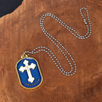 Collar con Dije Escudo de Protección Cruz de Jerusalén Estilo Moderno
