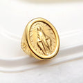Anillo de Conexión de Fe con Medalla Milagrosa de la Virgen María Estilo Clásico Minimalista