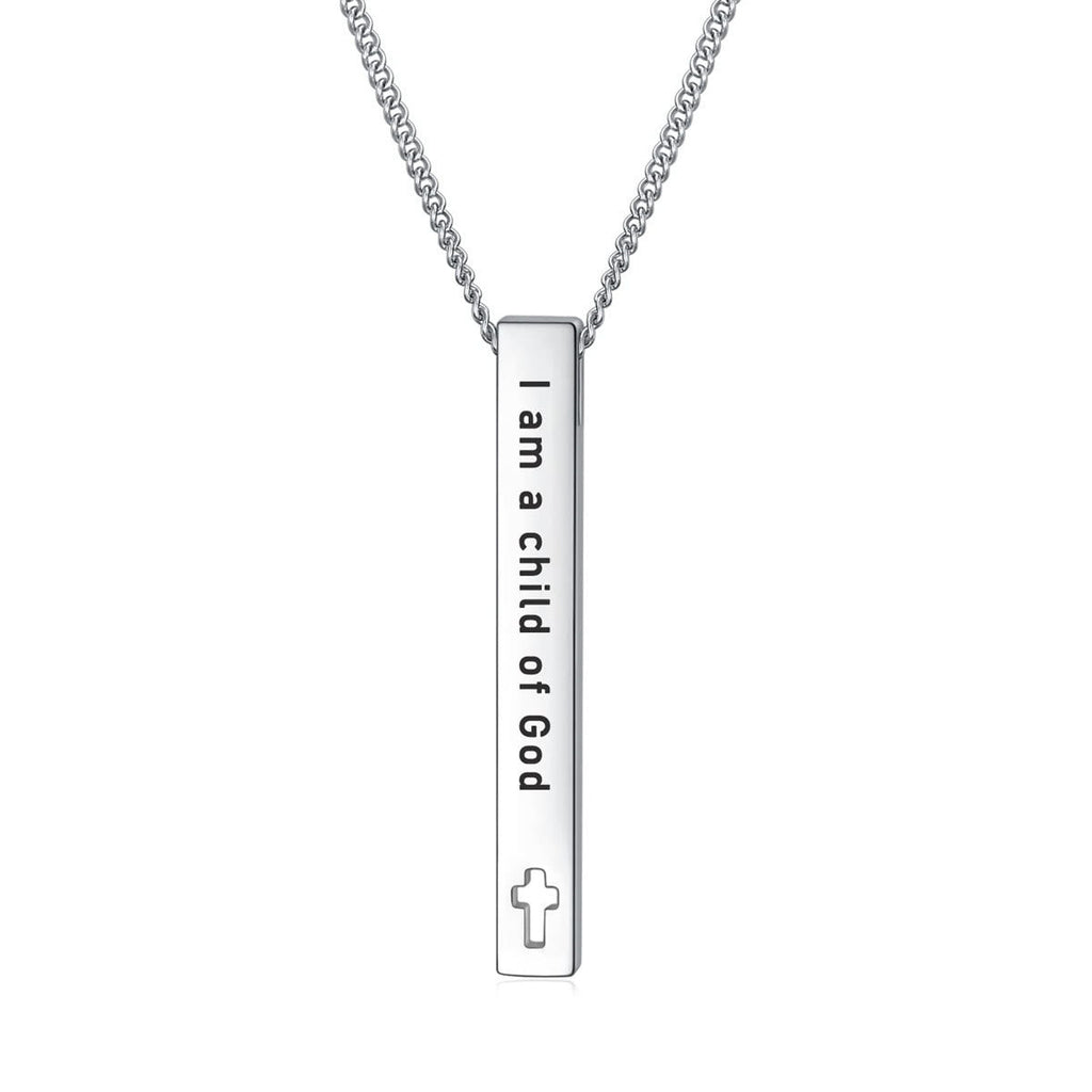 Collar con Dije de Versículo Bíblico de Fuerza e Inspiración Estilo Minimalista (8 versículos)