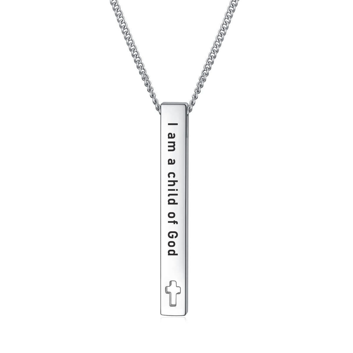 Collar con Dije de Versículo Bíblico de Fuerza e Inspiración Estilo Minimalista (8 versículos)