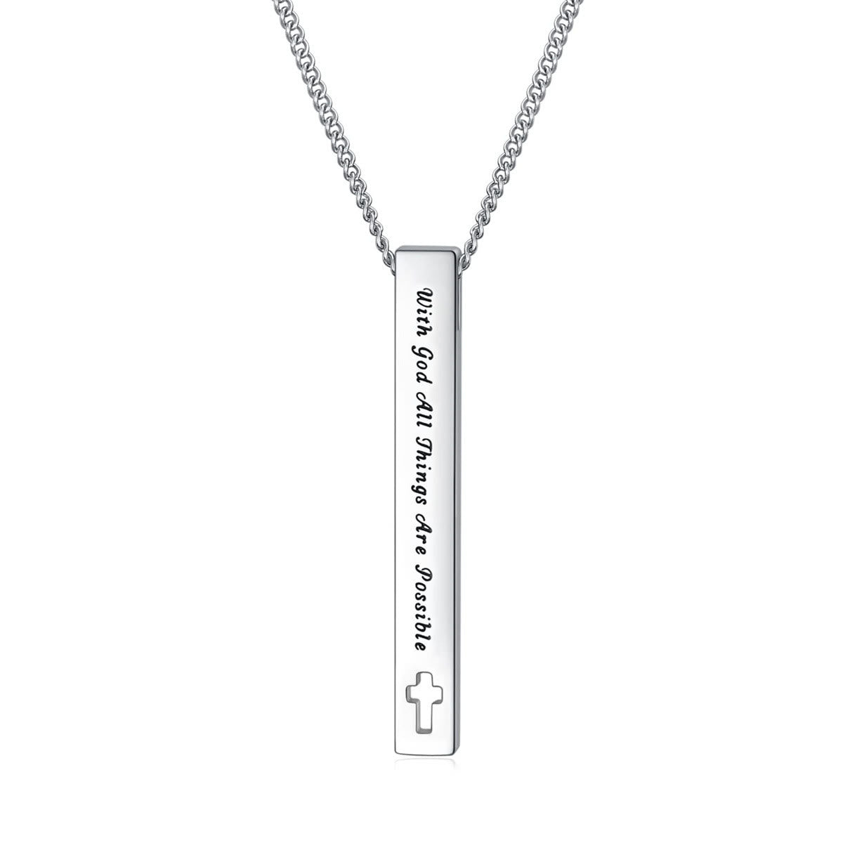 Collar con Dije de Versículo Bíblico de Fuerza e Inspiración Estilo Minimalista (8 versículos)