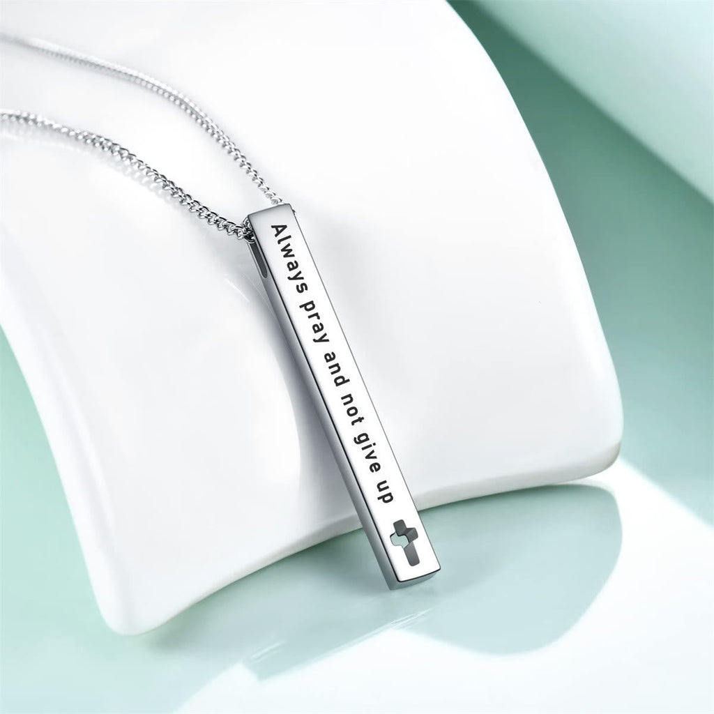Collar con Dije de Versículo Bíblico de Fuerza e Inspiración Estilo Minimalista (8 versículos)